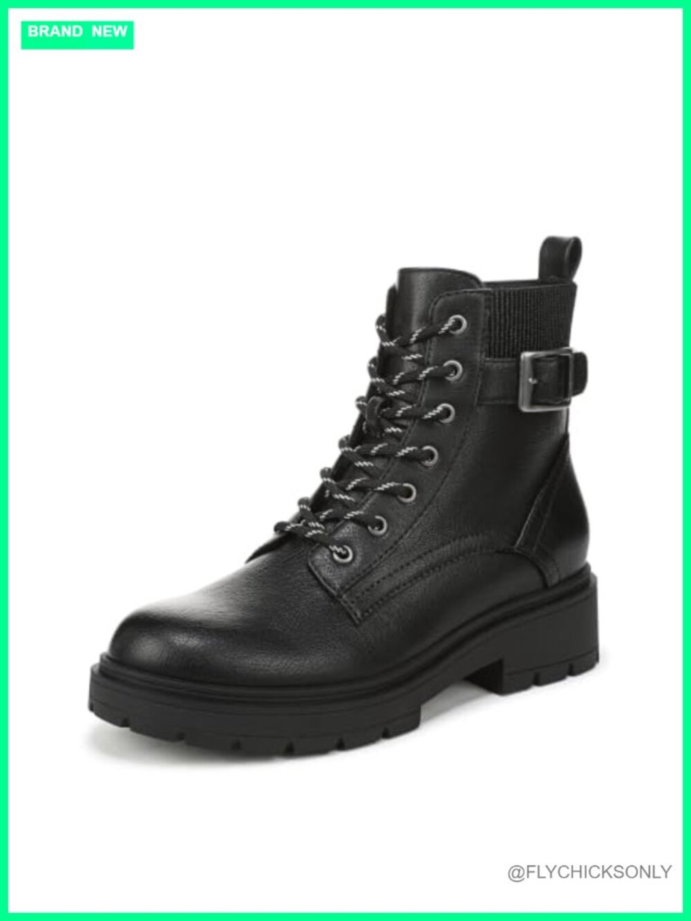 Women's Faux Leather Ankle Booties Lace-Up Round Toe Combat Boots